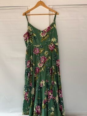 LAZYBONES Size XXL 100% Cotton Floral Dress - Midi Length